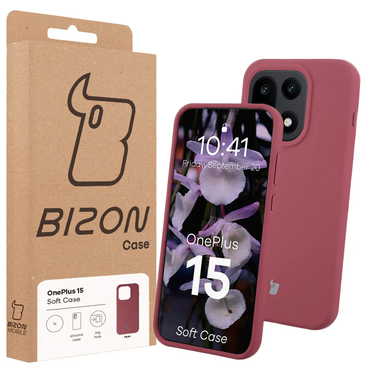 Silikon Handyhülle für OnePlus 15, Bizon Soft Case, Pflaumenfarbe