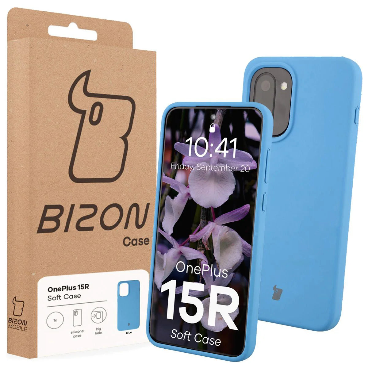 Silikon Handyhülle für OnePlus 15R, Bizon Soft Case, Blau
