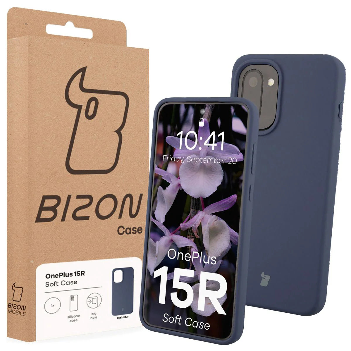 Silikon Handyhülle für OnePlus 15R, Bizon Soft Case, Dunkelblau