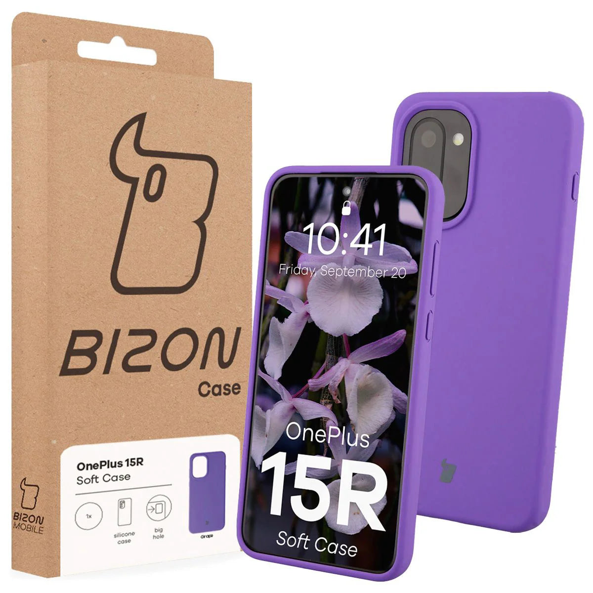 Silikon Handyhülle für OnePlus 15R, Bizon Soft Case, Violett