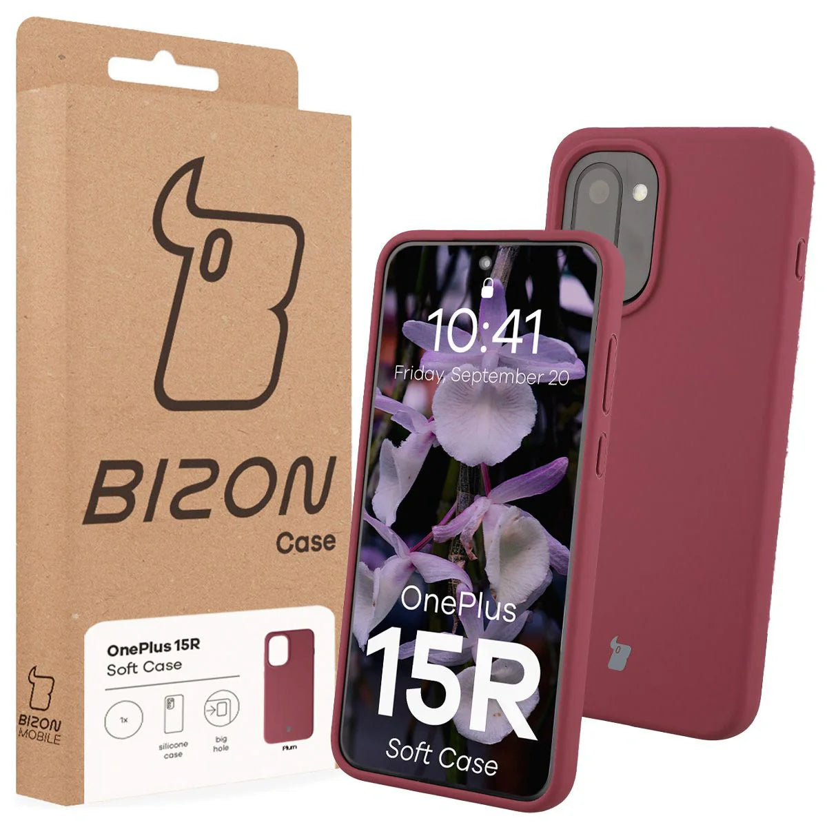 Silikon Handyhülle für OnePlus 15R, Bizon Soft Case, Pflaumenfarbe