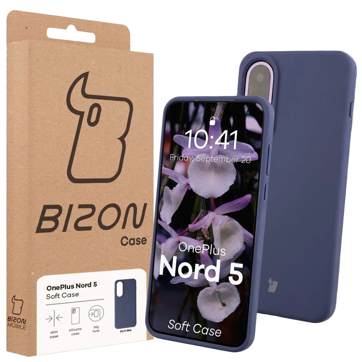 Silikon Handyhülle für OnePlus Nord 5, Bizon Soft Case, Dunkelblau