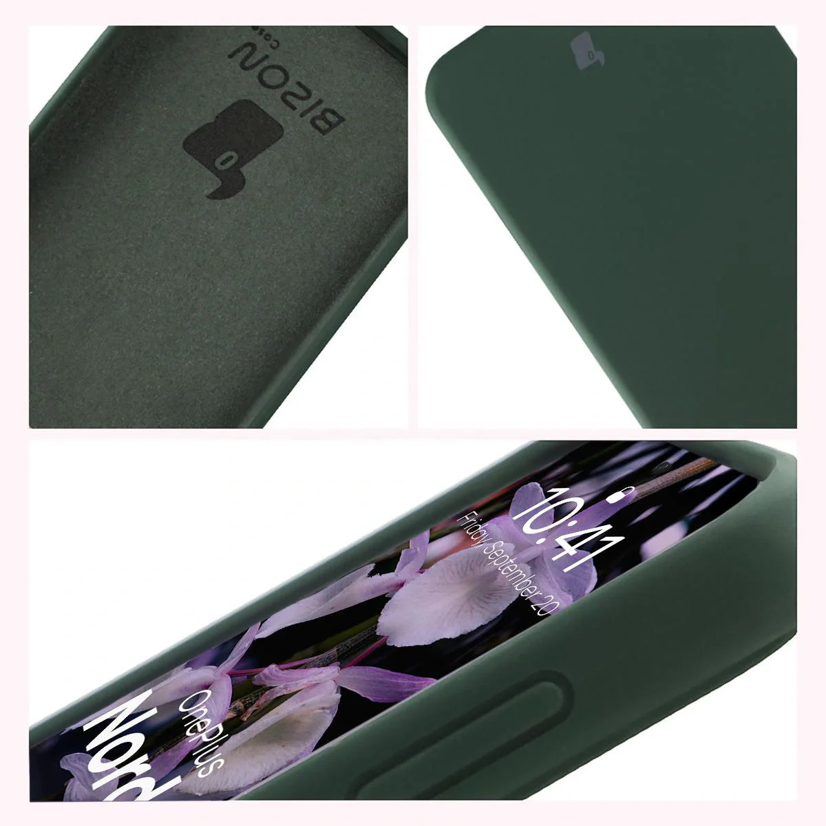 Silikon Handyhülle für OnePlus Nord 5, Bizon Soft Case, Dunkelgrün