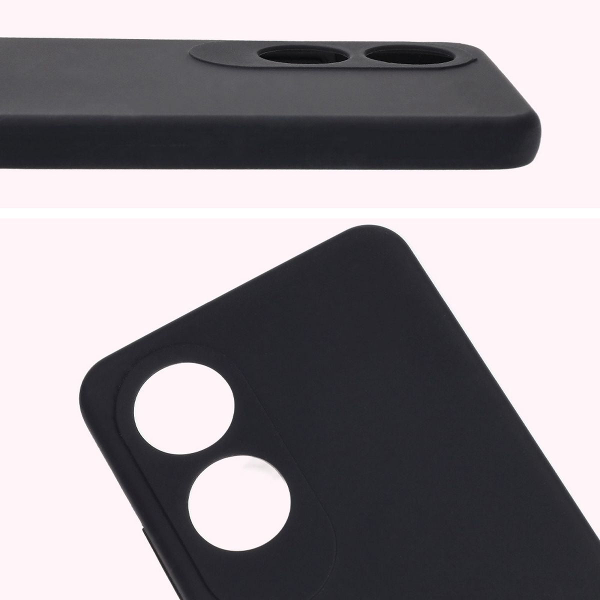 Silikon Handyhülle für Oppo A60 4G, Bizon Soft Case, Schwarz