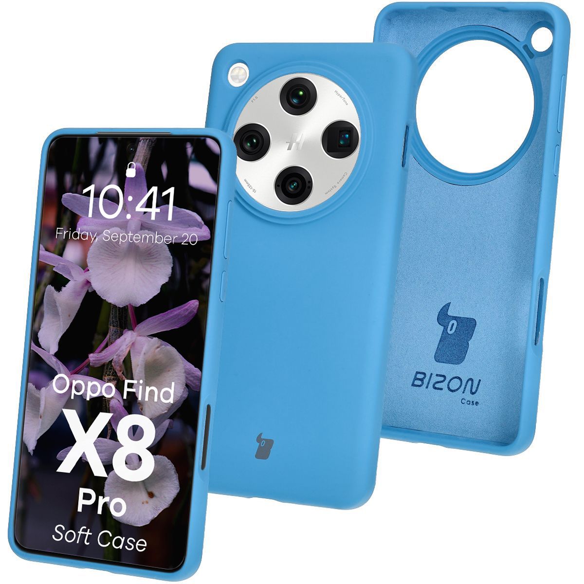 Silikon Handyhülle für Oppo Find X8 Pro, Bizon Soft Case, Blau