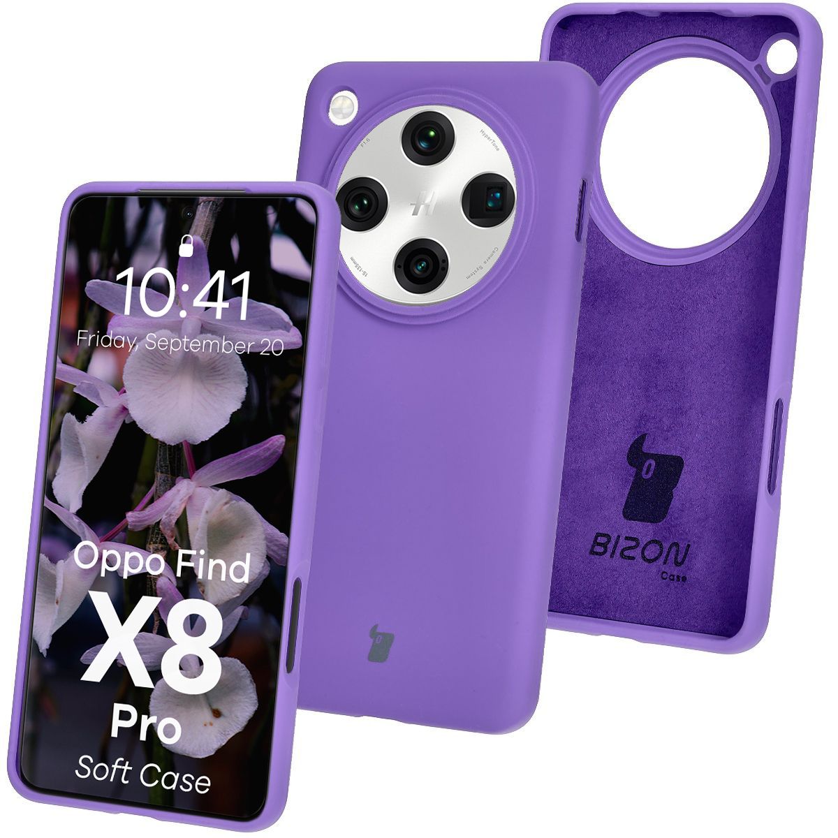 Silikon Handyhülle für Oppo Find X8 Pro, Bizon Soft Case, Violett