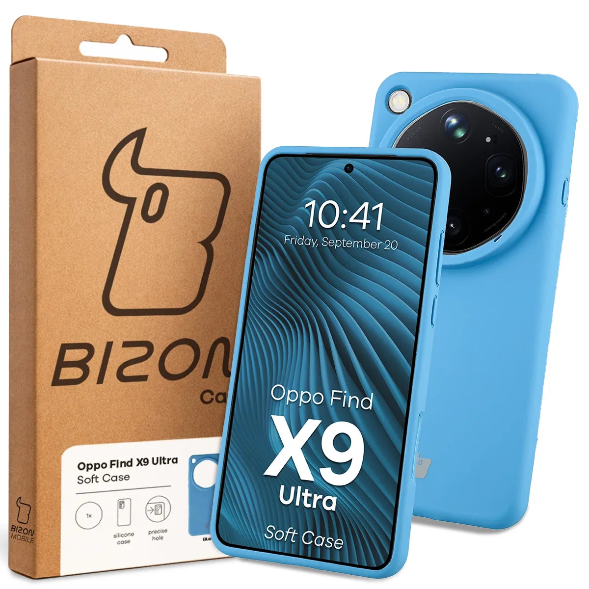 Silikon Handyhülle für Oppo Find X9 Ultra, Bizon Soft Case, Blau