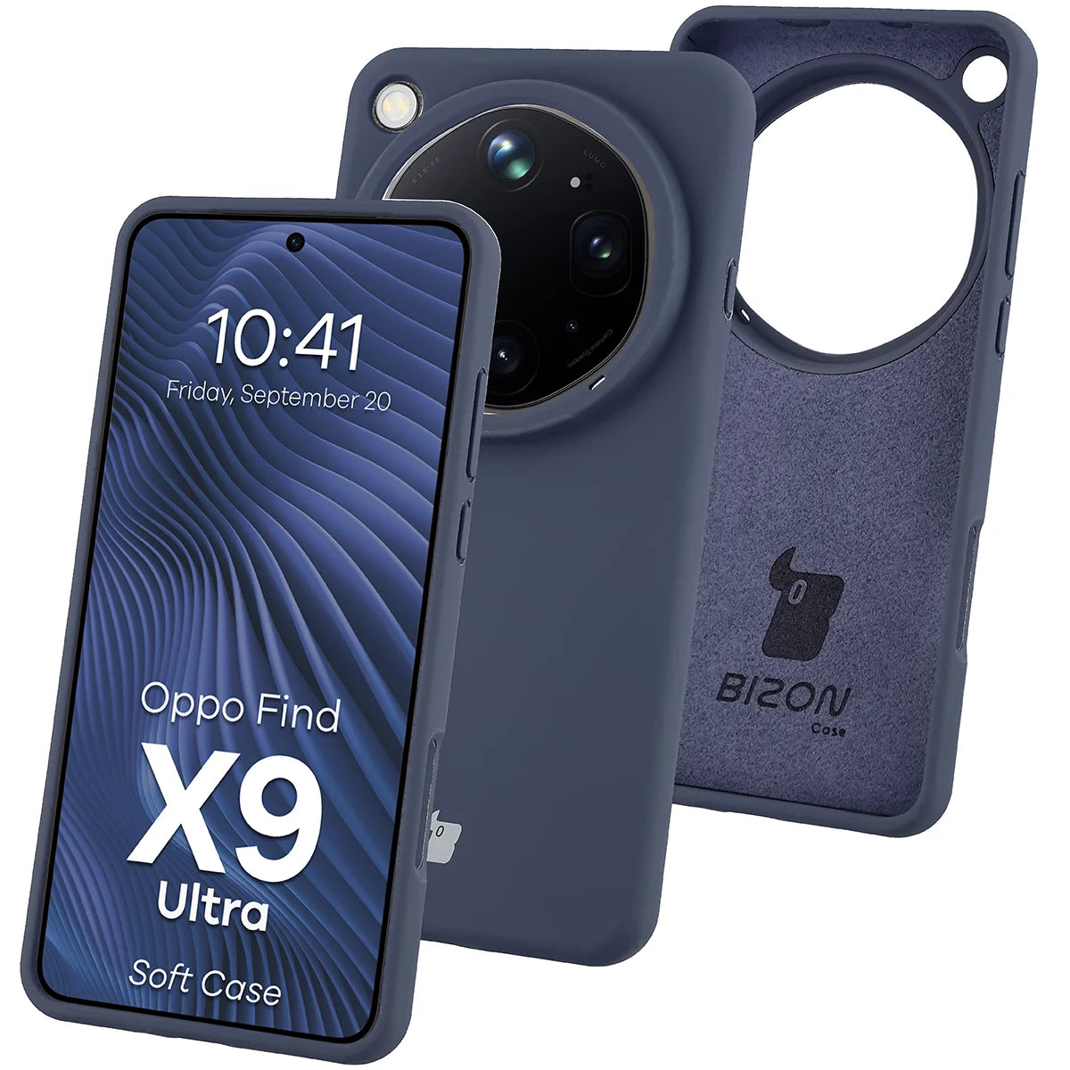 Silikon Handyhülle für Oppo Find X9 Ultra, Bizon Soft Case, Dunkelblau