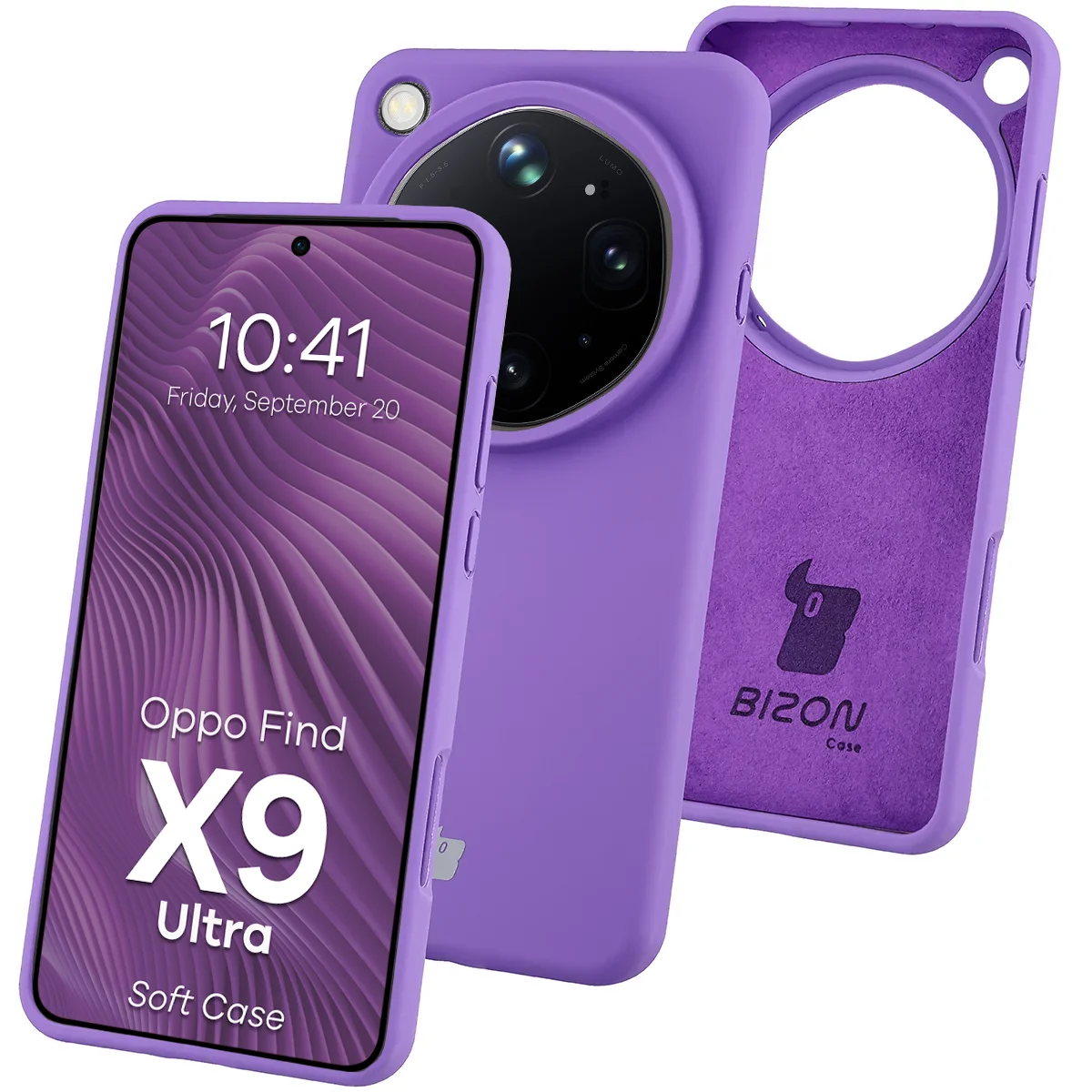 Silikon Handyhülle für Oppo Find X9 Ultra, Bizon Soft Case, Violett