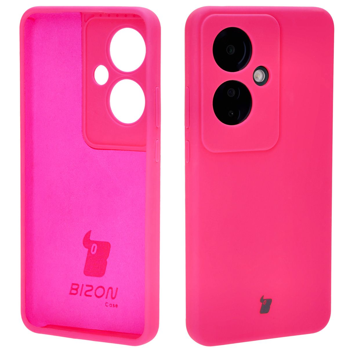 Silikon Handyhülle für Oppo Reno11 F 5G, Bizon Soft Case, Dunkelpink