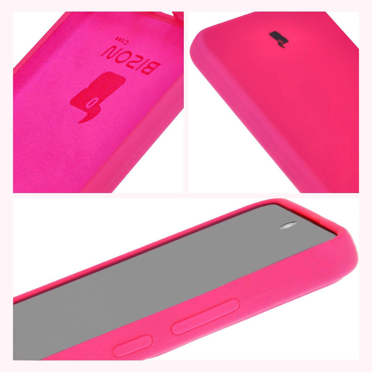 Silikon Handyhülle für Oppo Reno11 F 5G, Bizon Soft Case, Dunkelpink