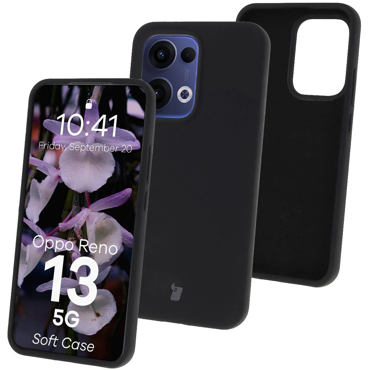 Silikon Handyhülle für Oppo Reno13, Bizon Soft Case, Schwarz