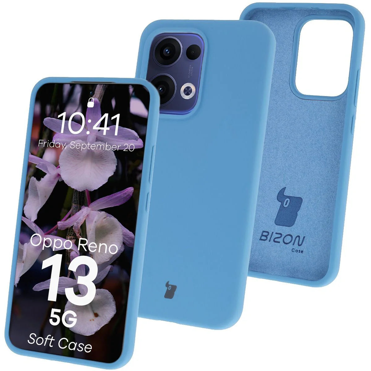 Silikon Handyhülle für Oppo Reno13, Bizon Soft Case, Blau