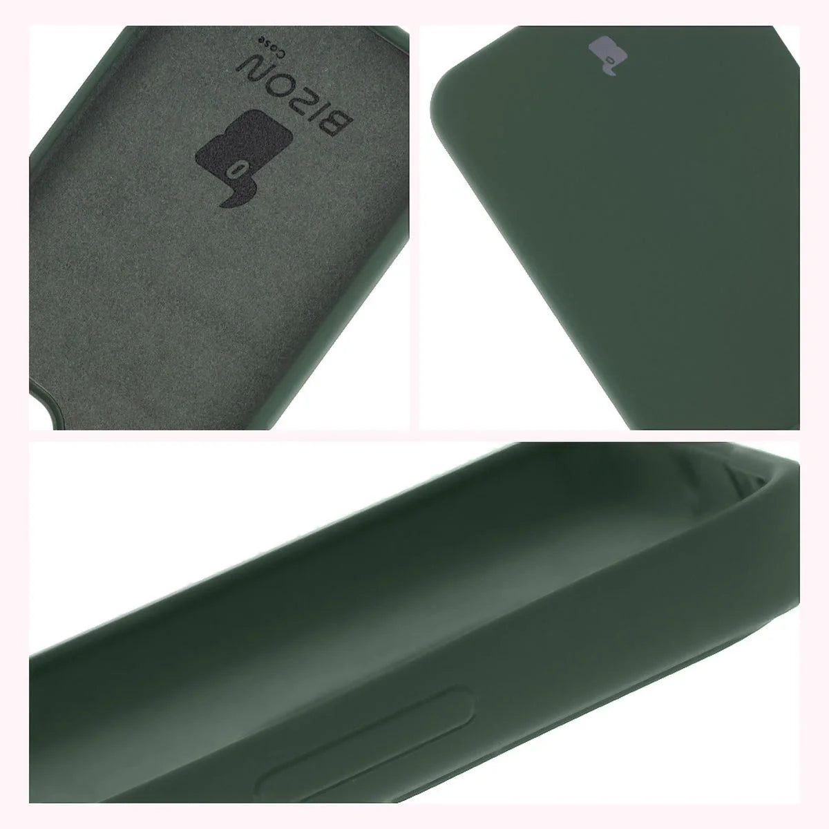 Silikon Handyhülle für Oppo Reno13, Bizon Soft Case, Dunkelgrün