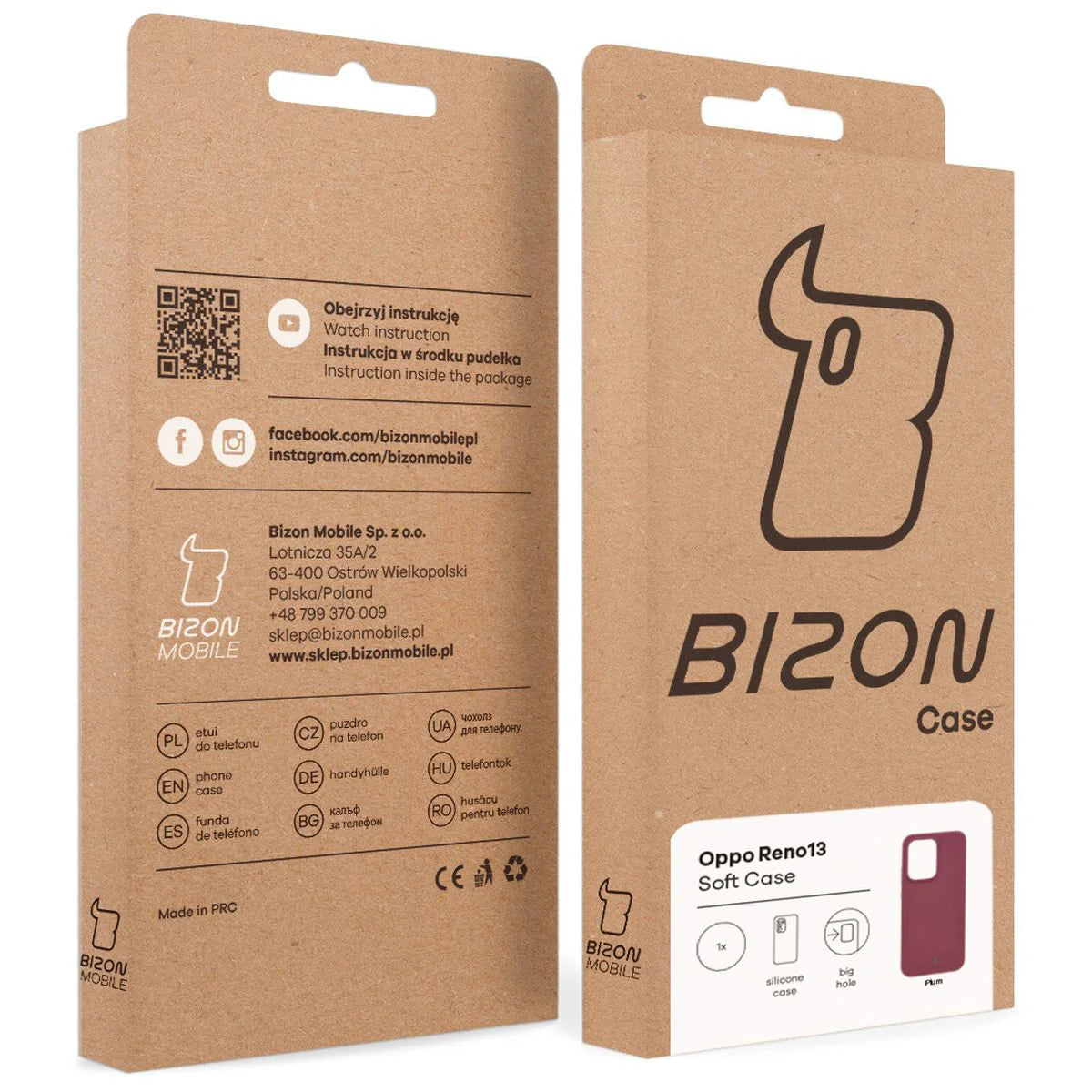 Silikon Handyhülle für Oppo Reno13, Bizon Soft Case, Pflaumenfarbe