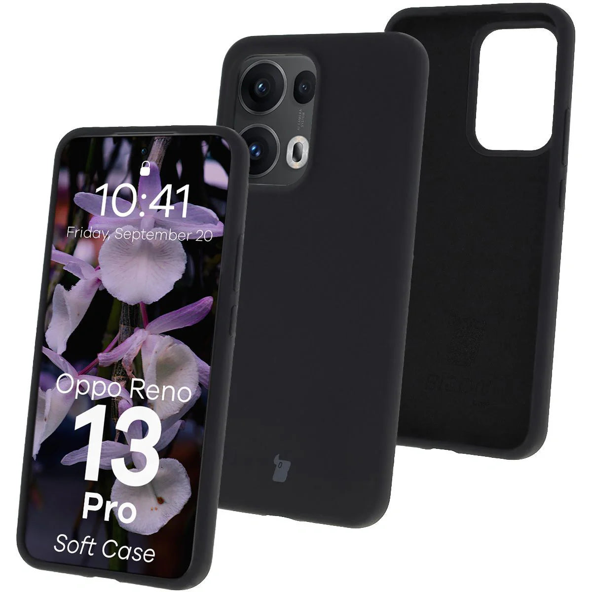 Silikon Handyhülle für Oppo Reno13 Pro, Bizon Soft Case, Schwarz