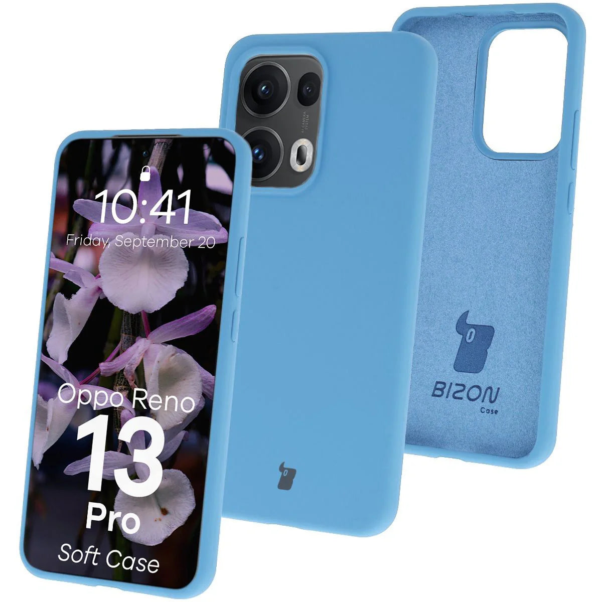Silikon Handyhülle für Oppo Reno13 Pro, Bizon Soft Case, Blau