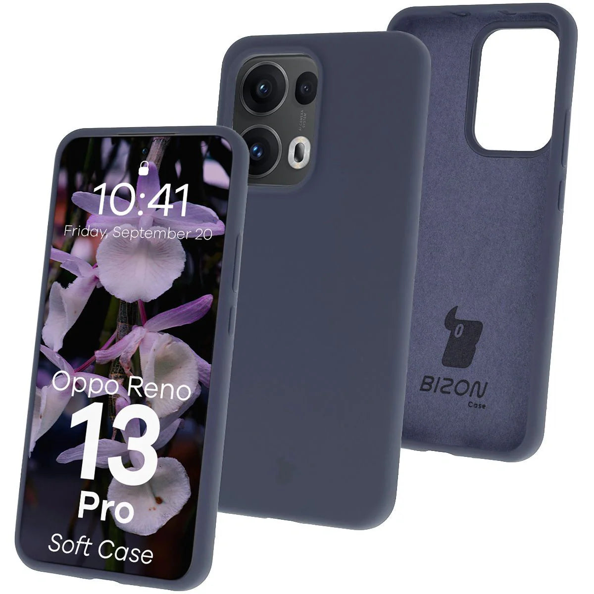 Silikon Handyhülle für Oppo Reno13 Pro, Bizon Soft Case, Dunkelblau