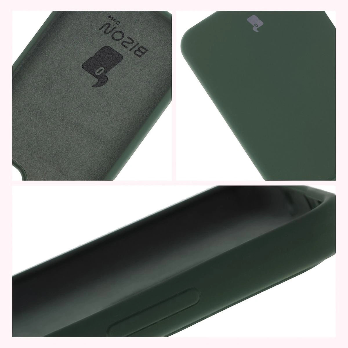 Silikon Handyhülle für Oppo Reno13 Pro, Bizon Soft Case, Dunkelgrün