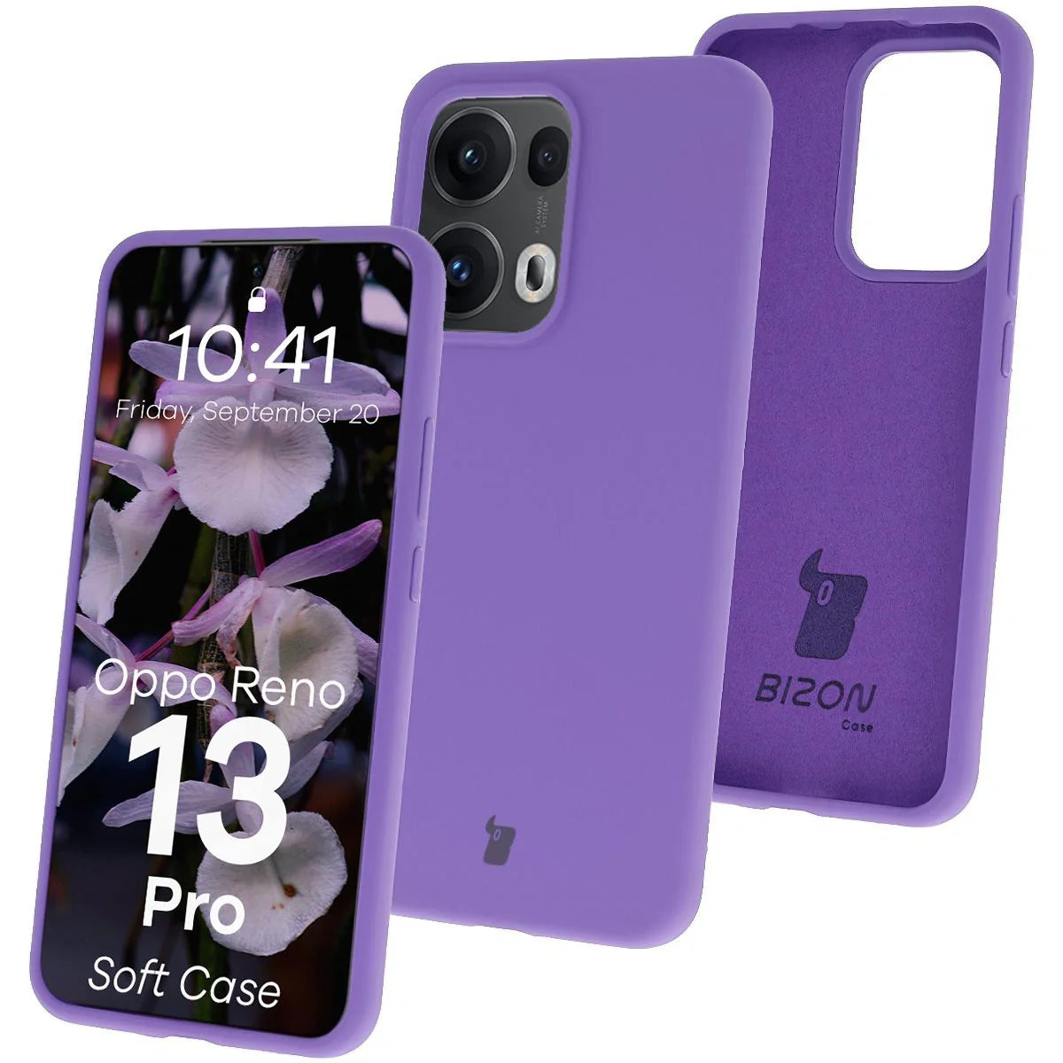 Silikon Handyhülle für Oppo Reno13 Pro, Bizon Soft Case, Violett