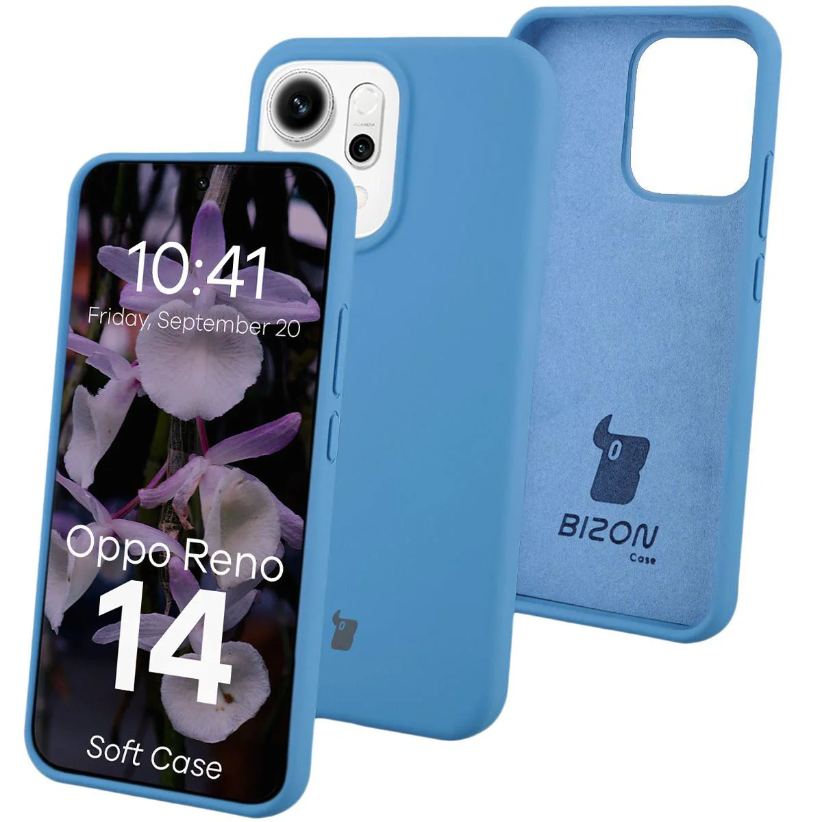 Silikon Handyhülle für Oppo Reno 14, Bizon Soft Case, Blau