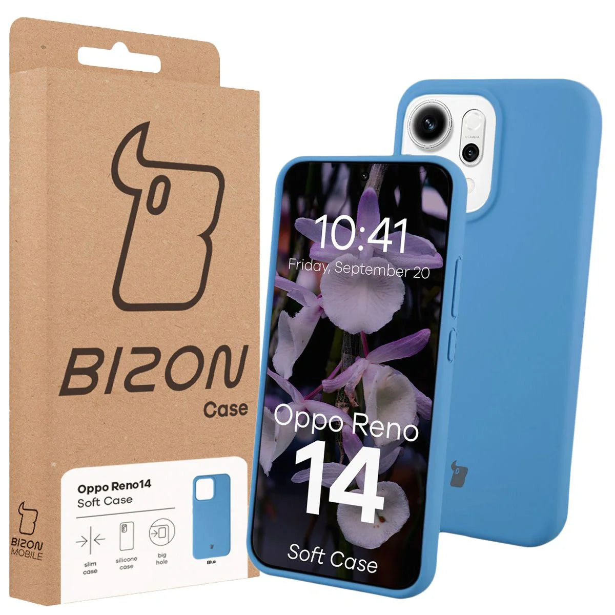 Silikon Handyhülle für Oppo Reno 14, Bizon Soft Case, Blau