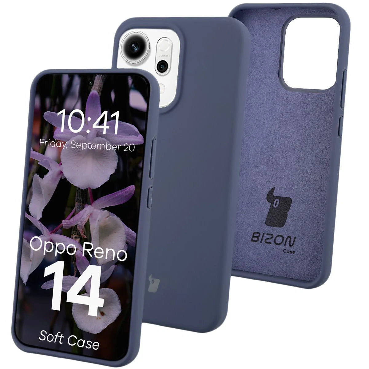 Silikon Handyhülle für Oppo Reno 14, Bizon Soft Case, Dunkelblau