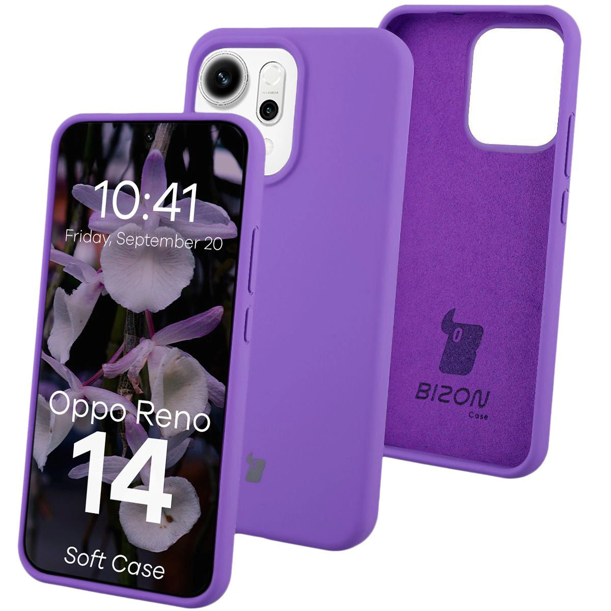 Silikon Handyhülle für Oppo Reno 14, Bizon Soft Case, Violett
