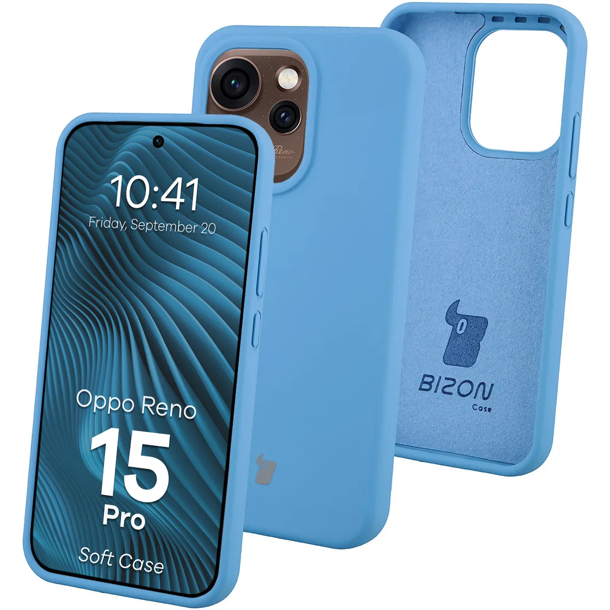 Silikon Handyhülle für Oppo Reno 15 Pro, Bizon Soft Case, Blau