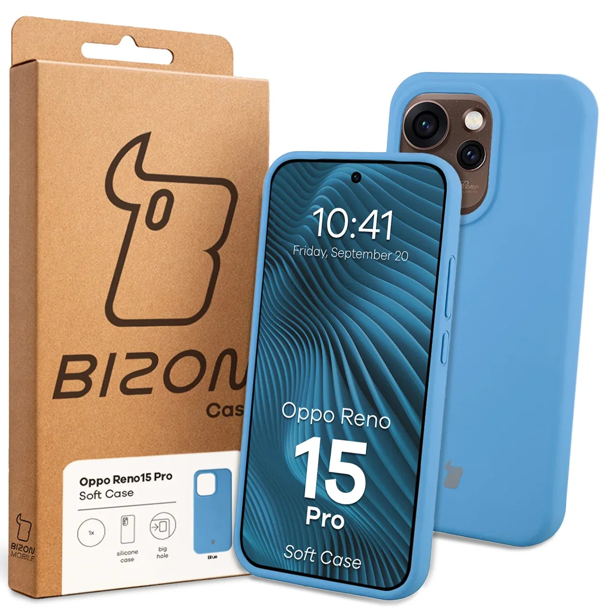 Silikon Handyhülle für Oppo Reno 15 Pro, Bizon Soft Case, Blau
