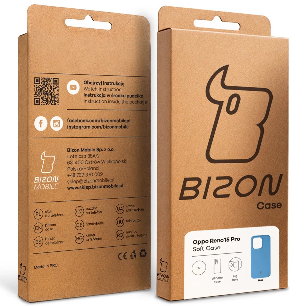 Silikon Handyhülle für Oppo Reno 15 Pro, Bizon Soft Case, Blau