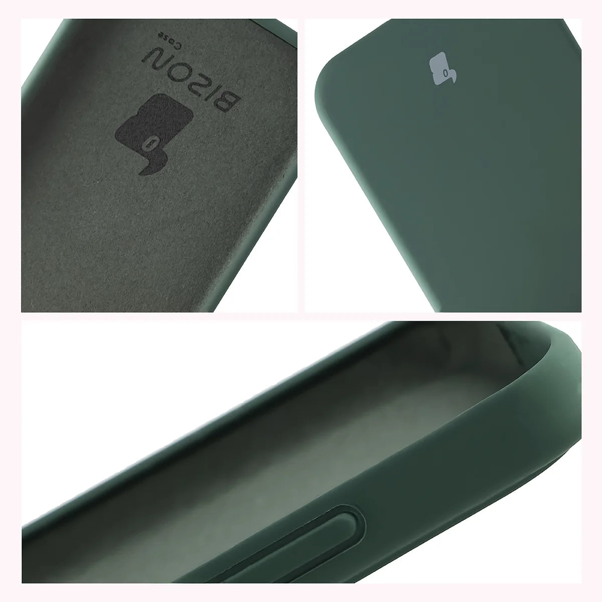 Silikon Handyhülle für Oppo Reno 15 Pro, Bizon Soft Case, Dunkelgrün