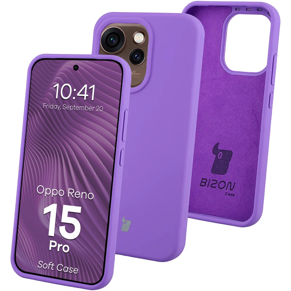 Silikon Handyhülle für Oppo Reno 15 Pro, Bizon Soft Case, Violett