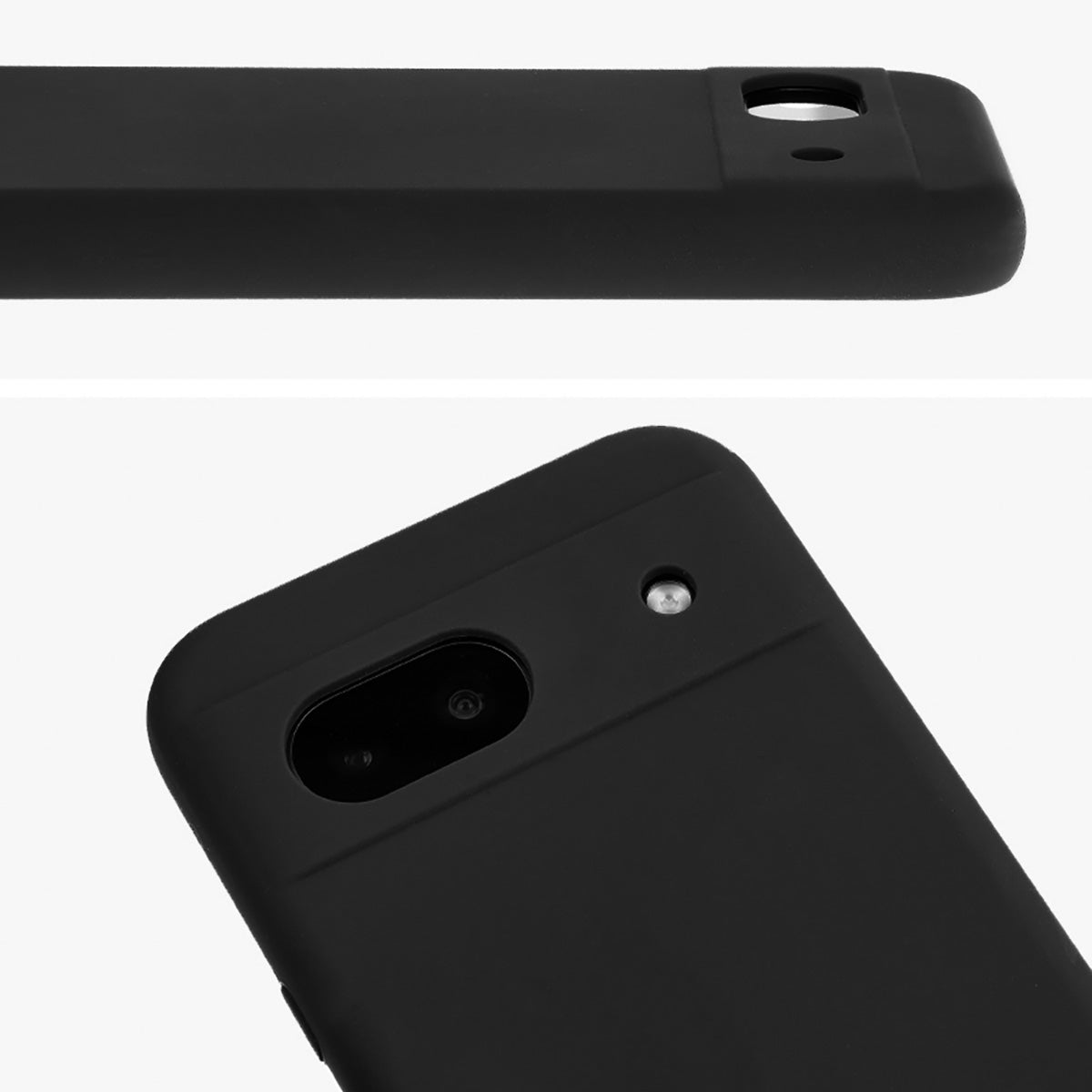 Silikon Handyhülle für Google Pixel 8a, Bizon Soft Case, Schwarz