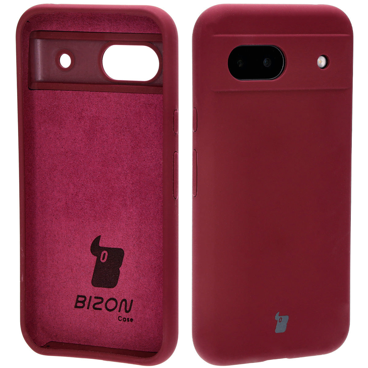 Silikon Handyhülle für Google Pixel 8a, Bizon Soft Case, Pflaumenfarbe