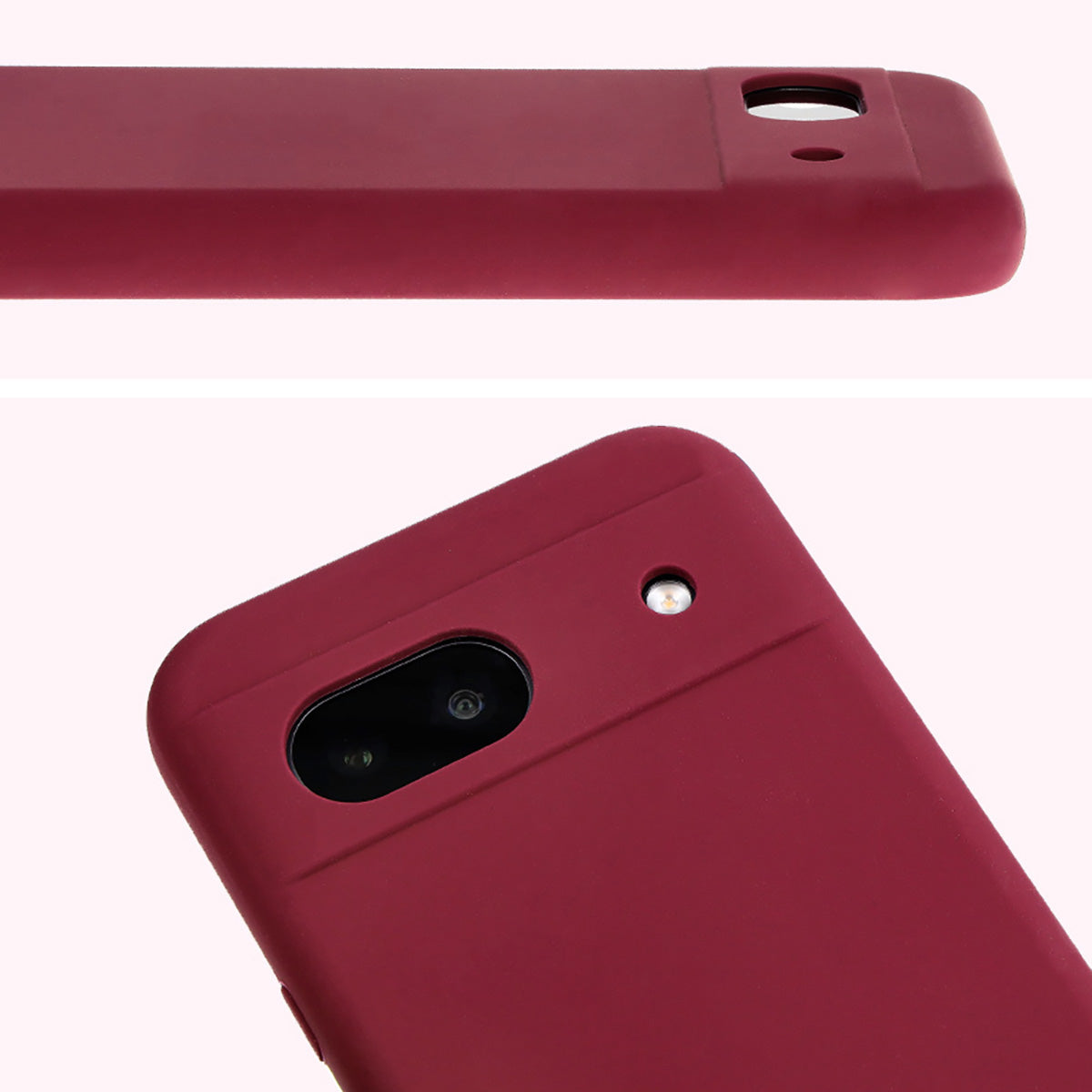 Silikon Handyhülle für Google Pixel 8a, Bizon Soft Case, Pflaumenfarbe