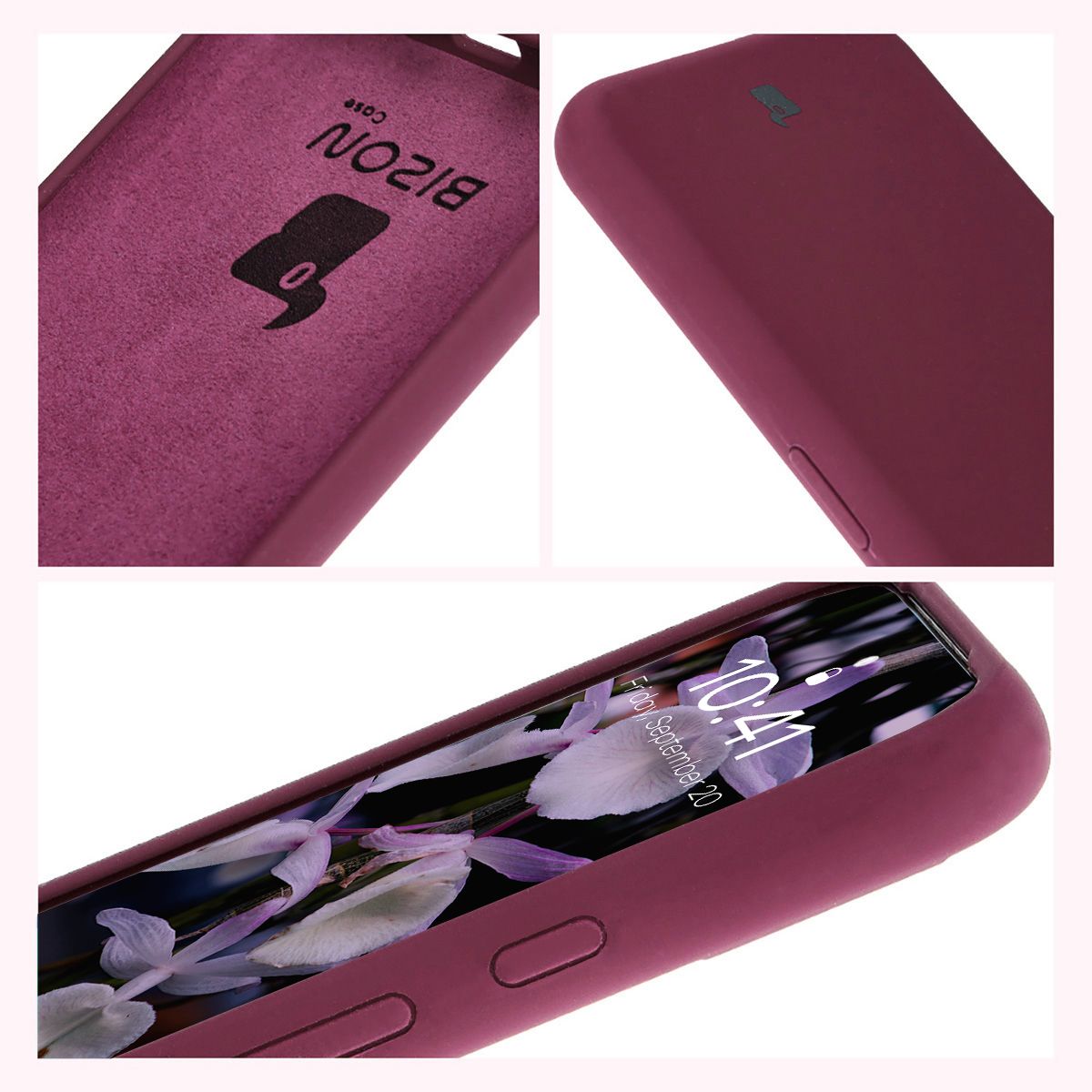 Silikon Handyhülle für Google Pixel 8a, Bizon Soft Case, Pflaumenfarbe