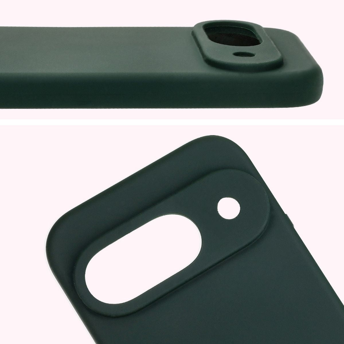 Silikon Handyhülle für Google Pixel 9, Bizon Soft Case, Dunkelgrün