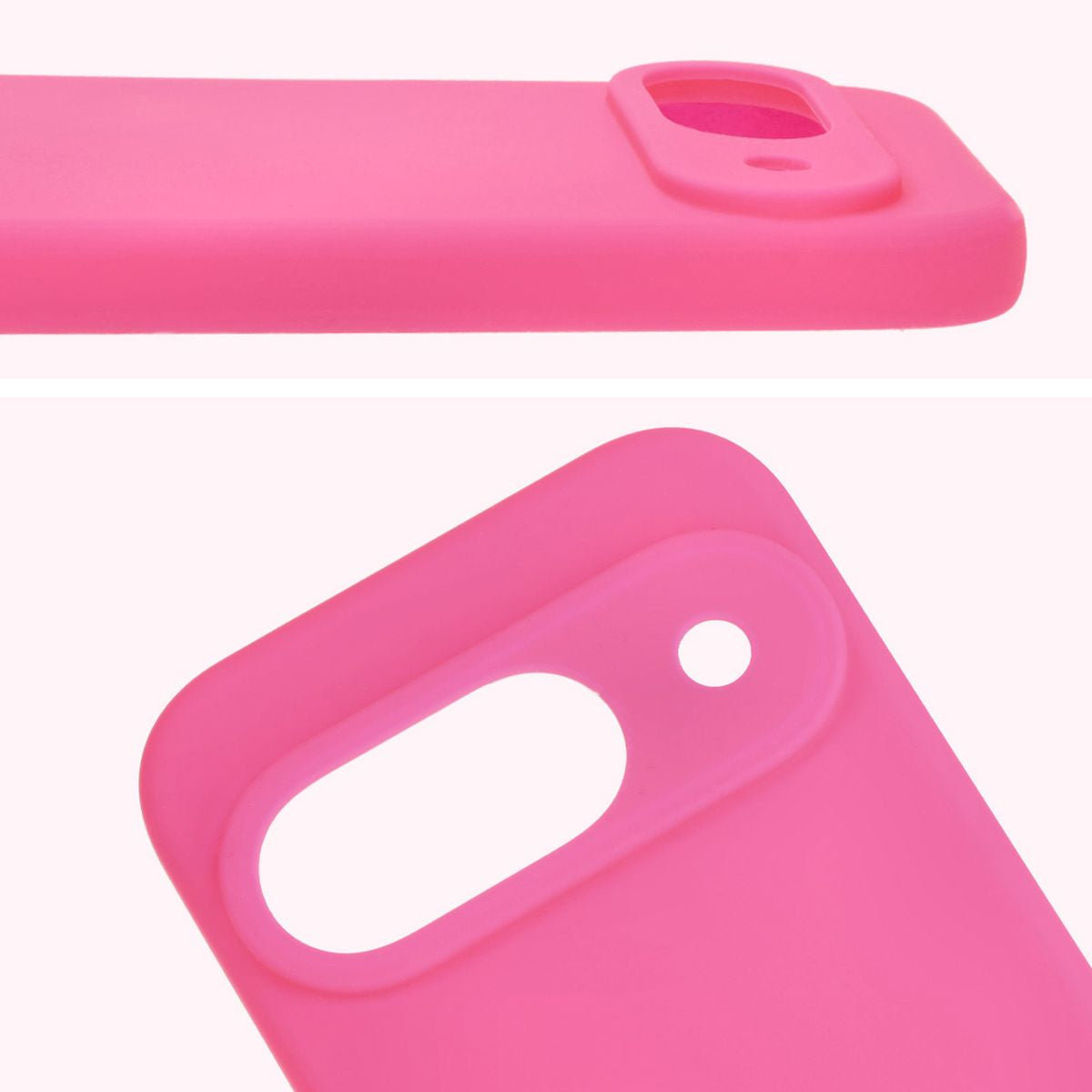 Silikon Handyhülle für Google Pixel 9, Bizon Soft Case, Neon-Pink