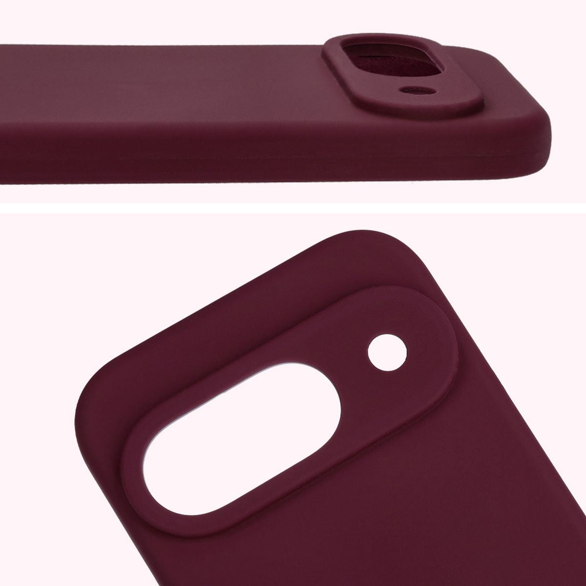 Silikon Handyhülle für Google Pixel 9, Bizon Soft Case, Pflaumenfarbe