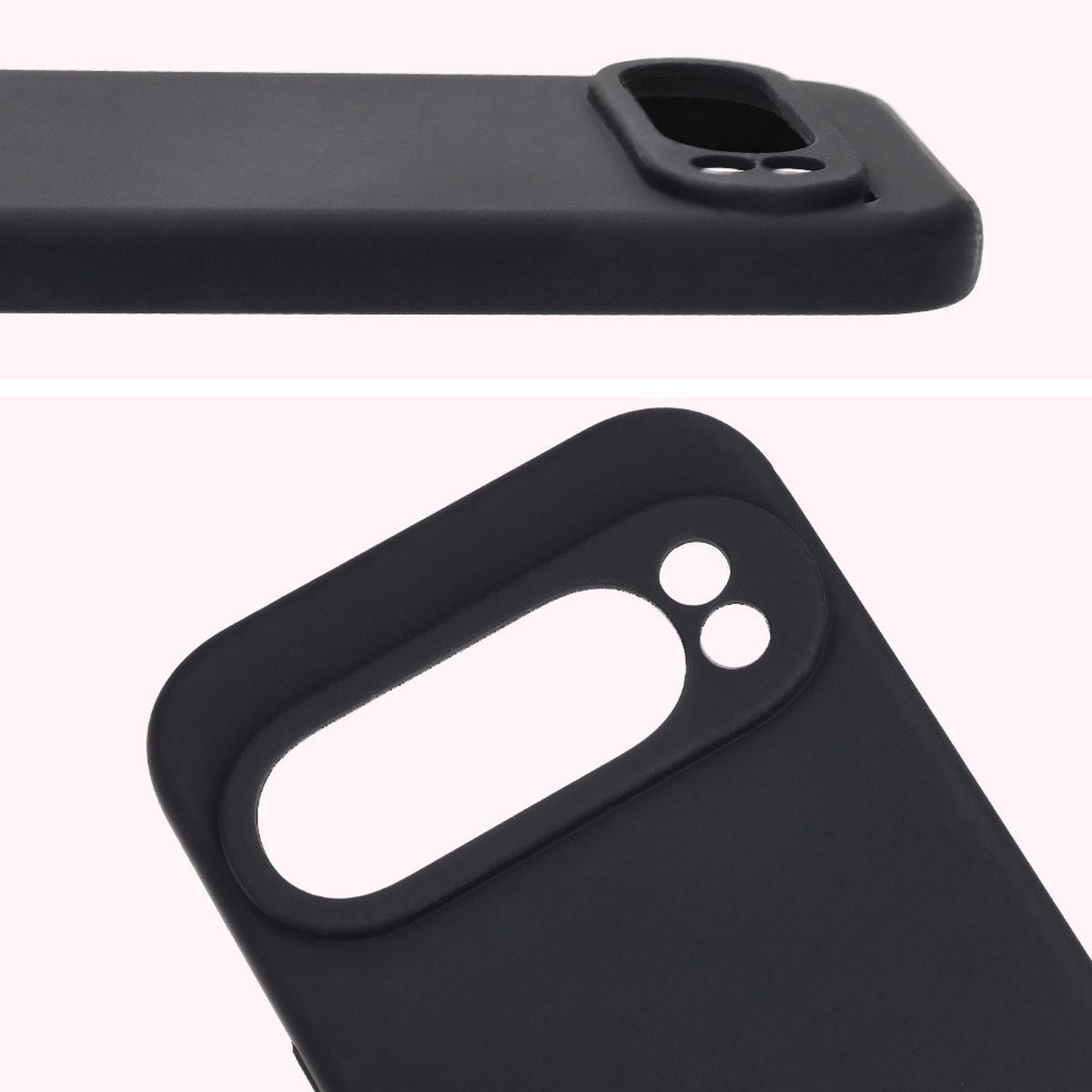 Silikon Handyhülle für Google Pixel 9 Pro, Bizon Soft Case, Schwarz