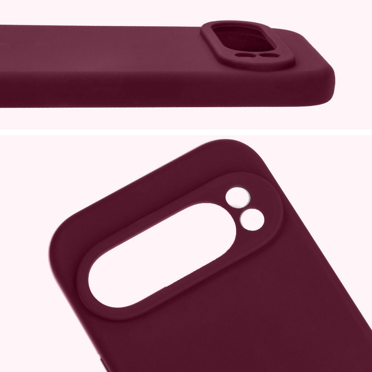 Silikon Handyhülle für Google Pixel 9 Pro, Bizon Soft Case, Pflaumenfarbe