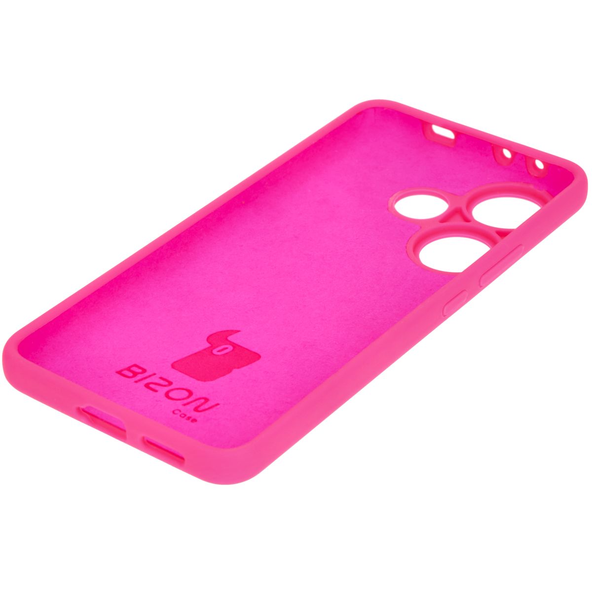 Silikon Handyhülle für Xiaomi Poco F6, Bizon Soft Case, Neon-Pink