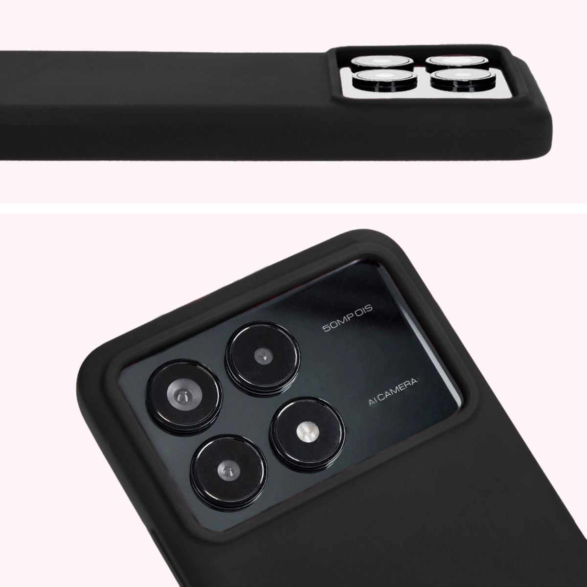 Silikon Handyhülle für Xiaomi Poco F6 Pro, Bizon Soft Case, Schwarz