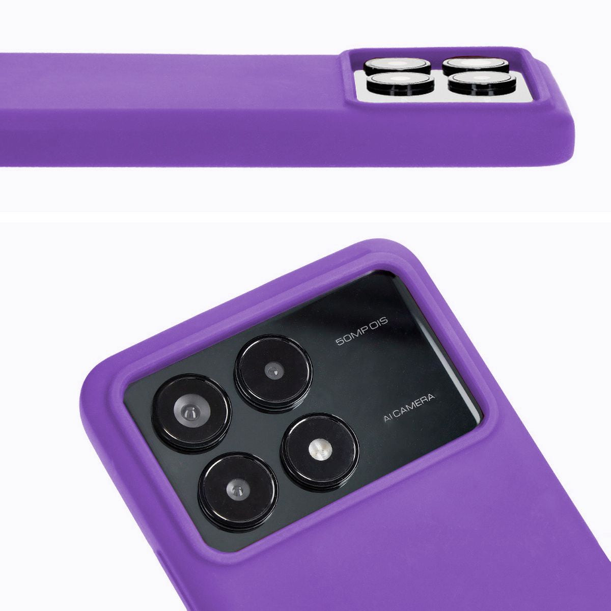 Silikon Handyhülle für Xiaomi Poco F6 Pro, Bizon Soft Case, Violett