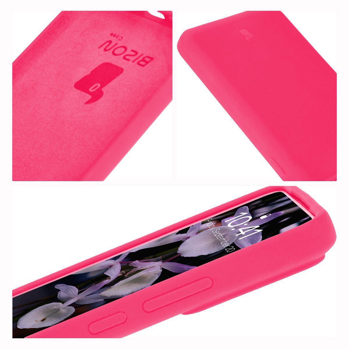 Silikon Handyhülle für Xiaomi Poco F6 Pro, Bizon Soft Case, Neon-Pink