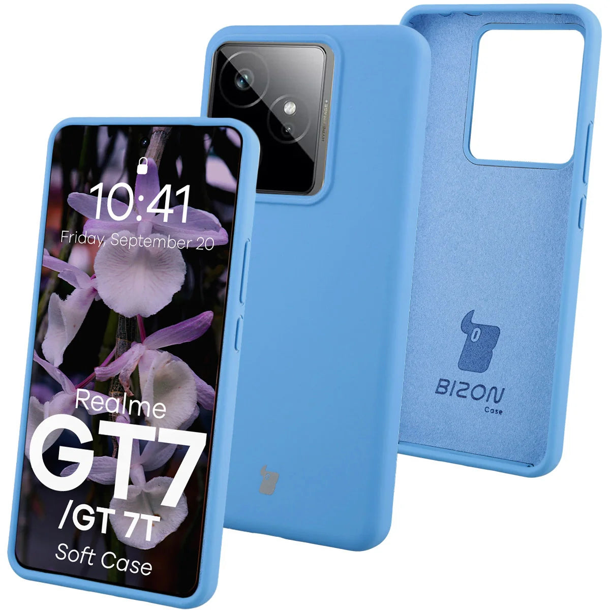 Silikon Handyhülle für Realme GT 7 / 7T, Bizon Soft Case, Blau