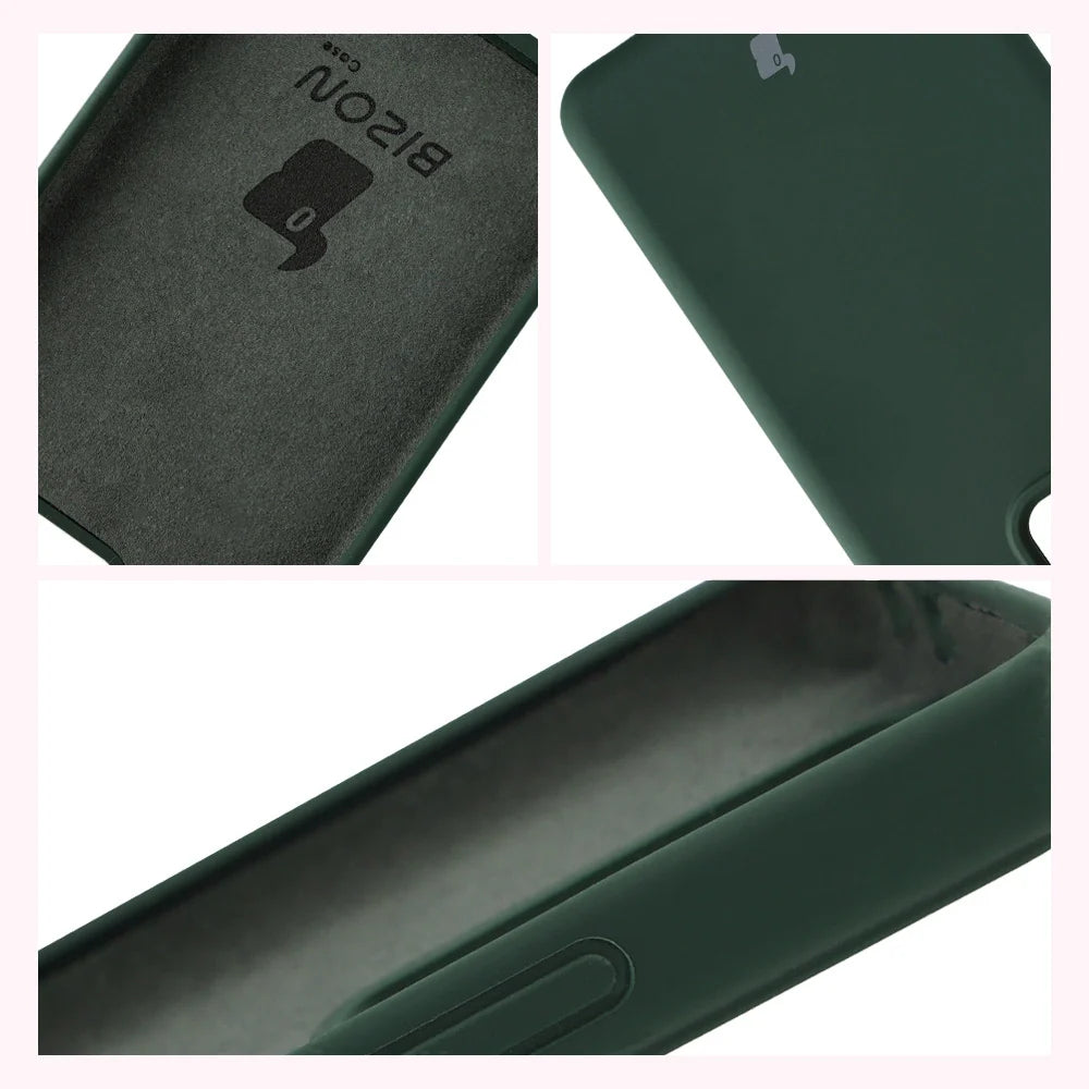 Silikon Handyhülle für Realme GT 7 / 7T, Bizon Soft Case, Dunkelgrün