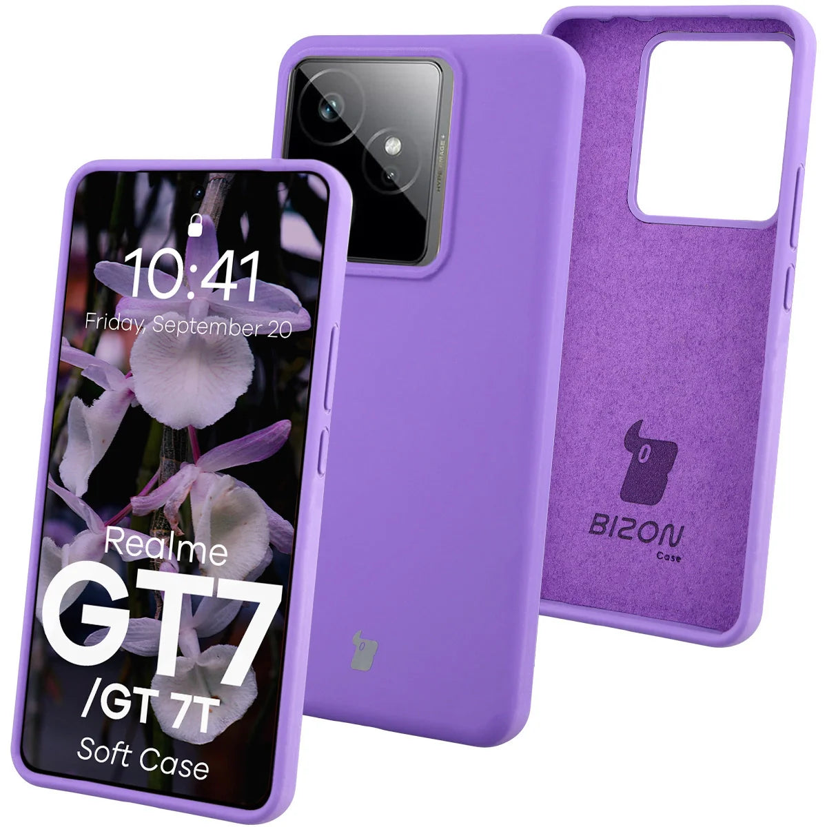 Silikon Handyhülle für Realme GT 7 / 7T, Bizon Soft Case, Violett