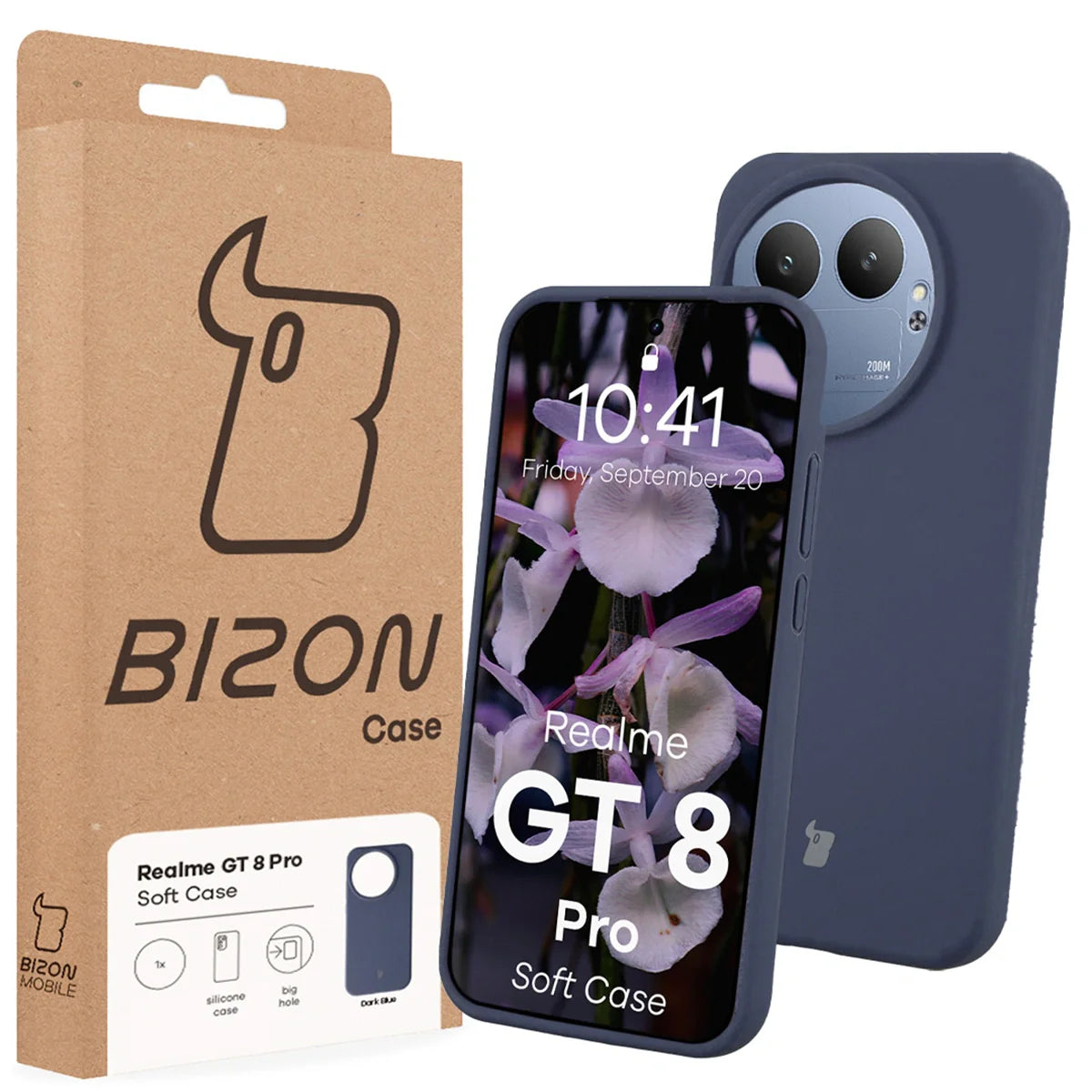 Silikon Handyhülle für Realme GT 8 Pro, Bizon Soft Case, Dunkelblau